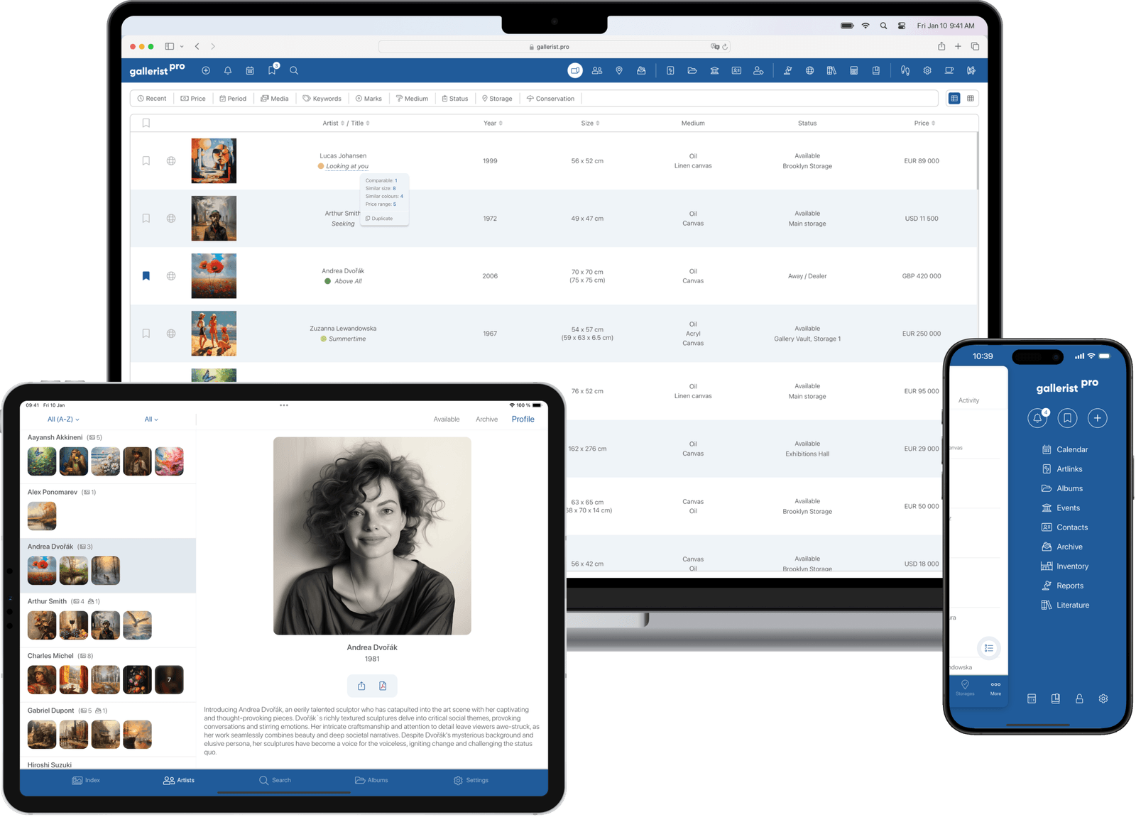 Professional gallery management