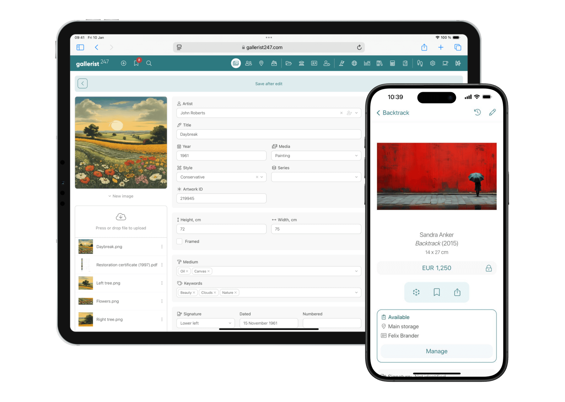 Simple and easy with gallerist247!