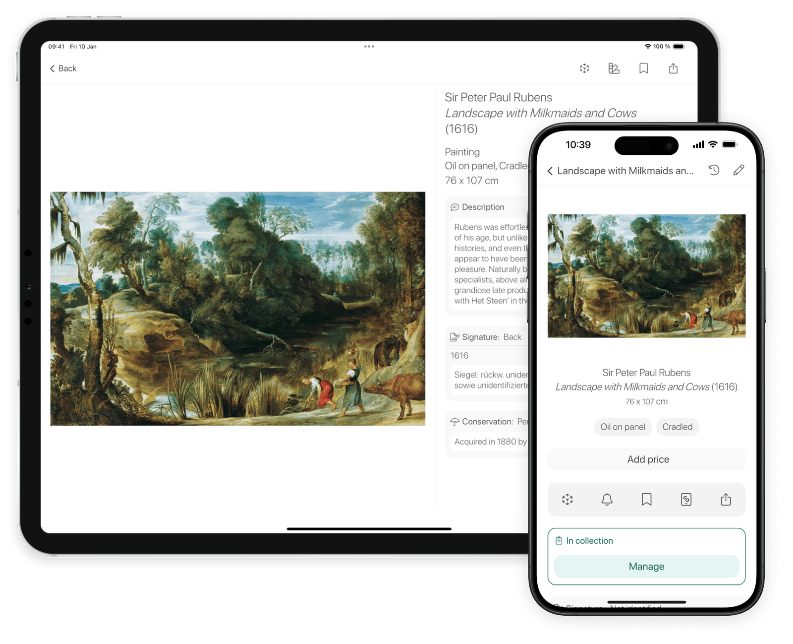 Private art collection management